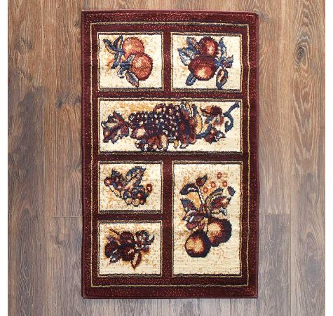Antique Fruit Rug Collection - Burgundy Accent Rug
