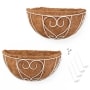 Double-Sided Coir Railing Planters - White