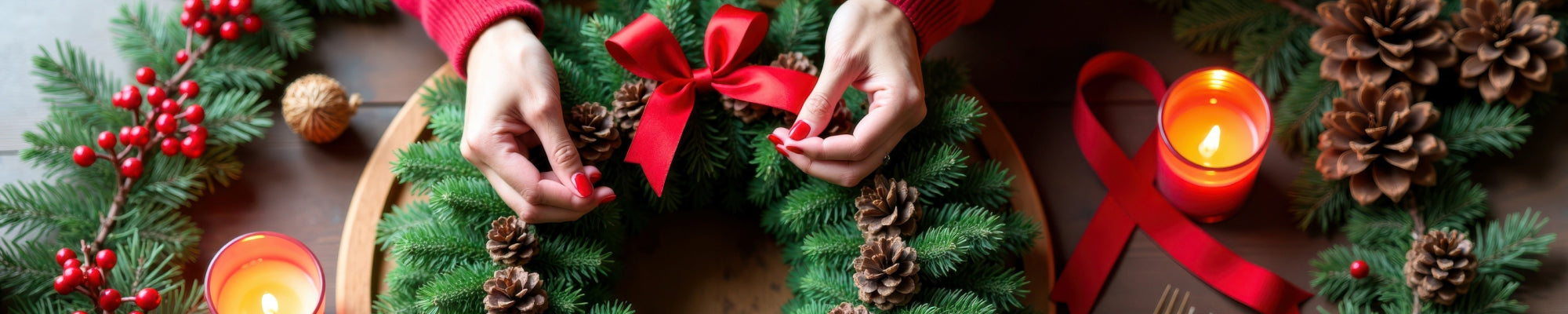 Crafting Christmas wreath
