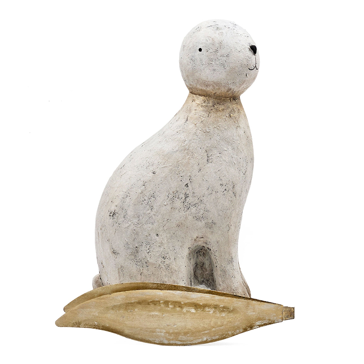 11x5.7x24.8" White Magnesium Rabbit Figurine with Gold Iron Ears - image 6