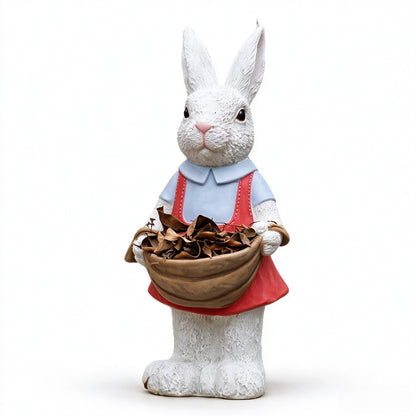 Simulated Pink Rabbit Statue Flower Pot Ornament, 17 in Resin Crafts Garden Sculpture Decor, Household Guardian Figurine, Ideal Gift for Independence Day for Yard Home Outdoor Decor - image 18