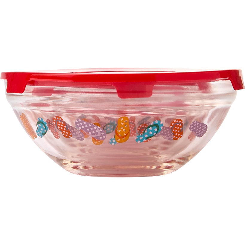 Glass Food Storage Container Set in Flip Flop Print - 10-Pc.