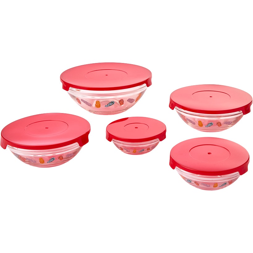 Glass Food Storage Container Set in Flip Flop Print - 10-Pc.