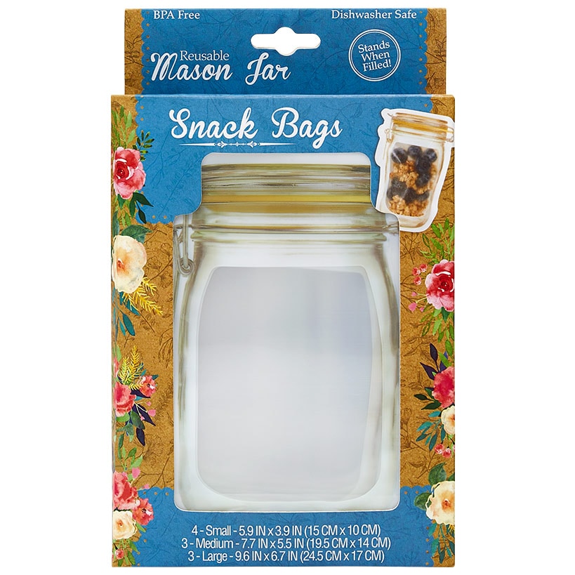Resealable Snack Bags - Set of 10