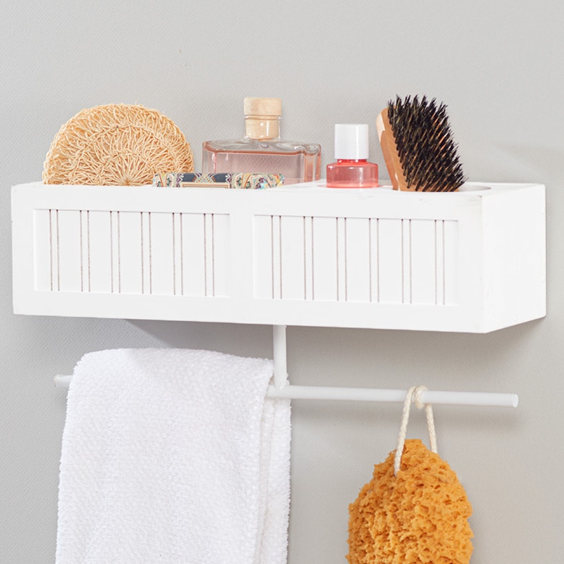 Beauty Wall Shelf with Towel Bar