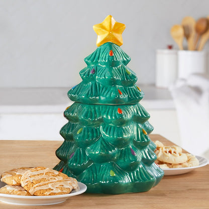 Retro Holiday Christmas Tree Cookie Jar
