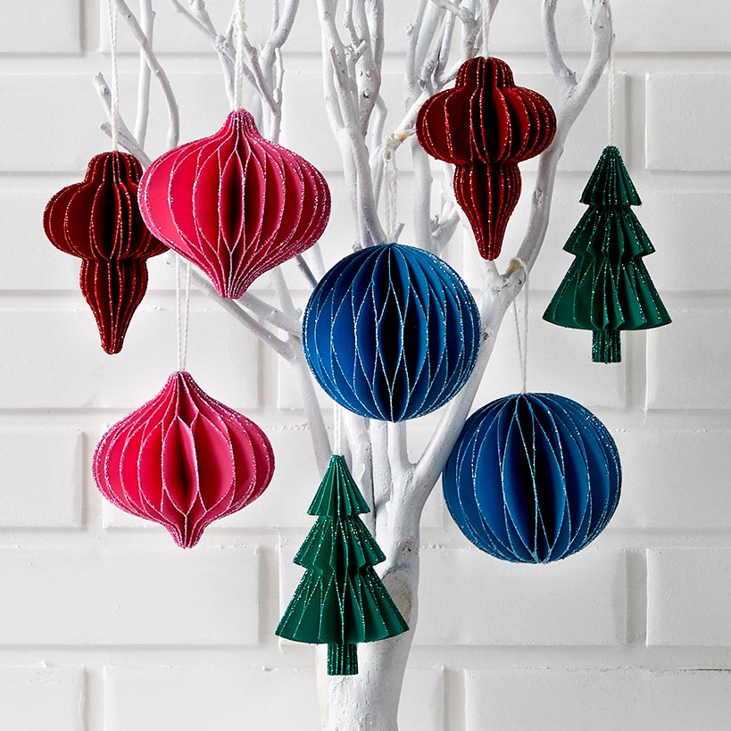 Sets of 2 Paper Shape Ornaments