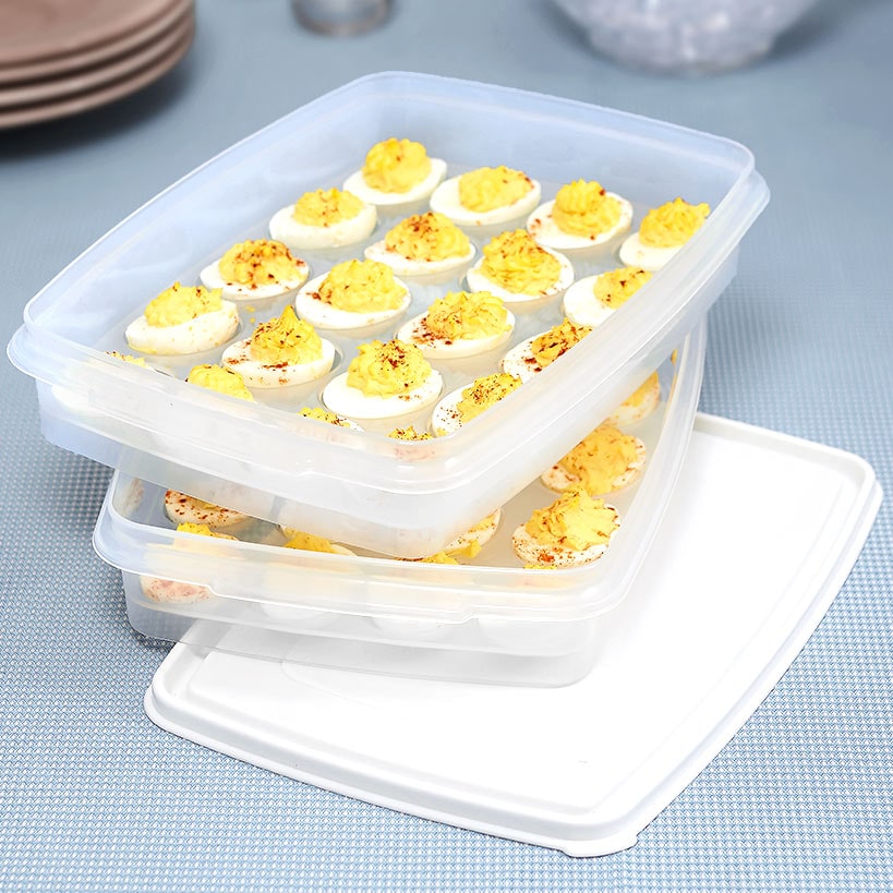 Food Storage Container for Deviled Eggs - 2-Tiers