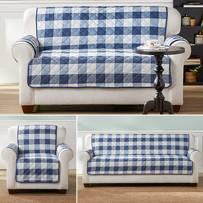 Sargasso Sea Buffalo Plaid Sofa Cover