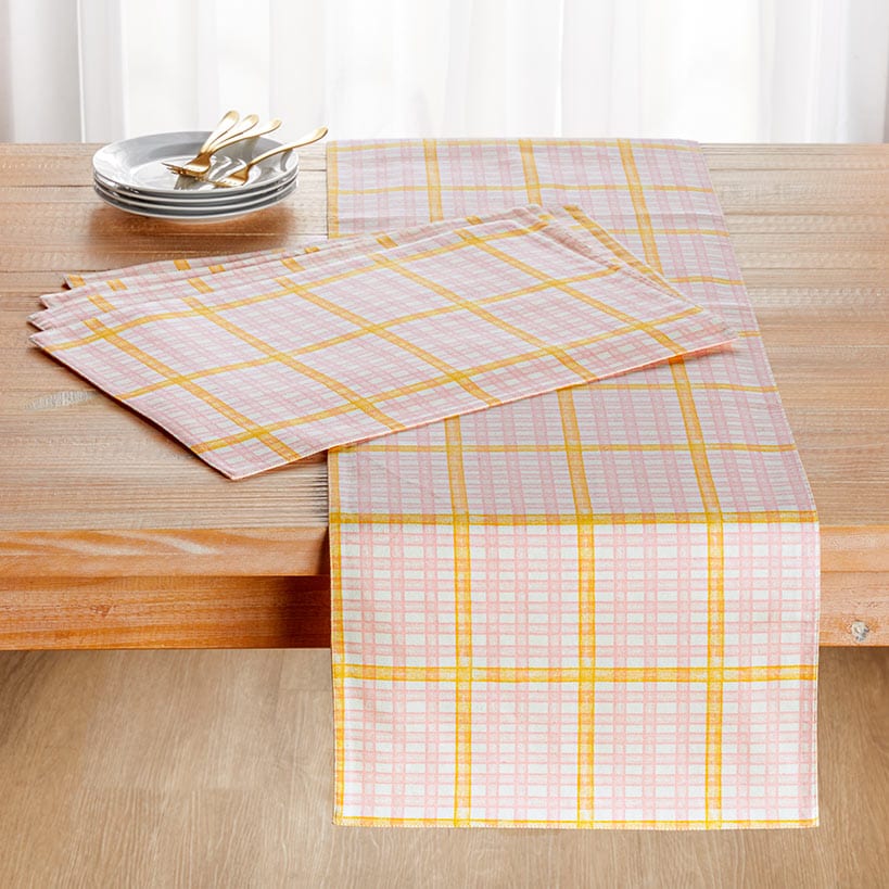 Springtime Plaid Set of 4 Placemats or Runner