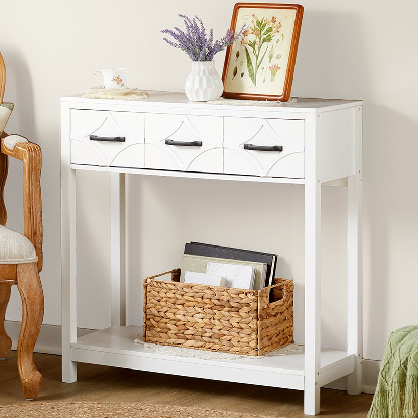 Console Tables with Geometric Design Drawers