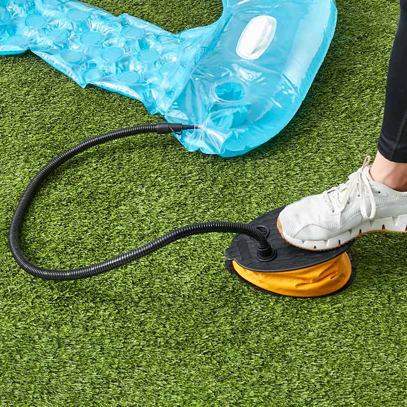 Portable Deluxe Bellows Foot Pump with 3 Adapters