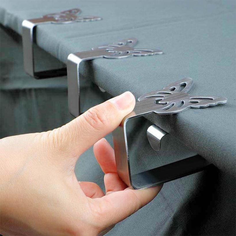 Tablecloth Clips Stainless Steel Butterfly Set of 4