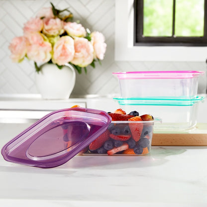 Food Storage Containers with Lids Set of 3 Clear
