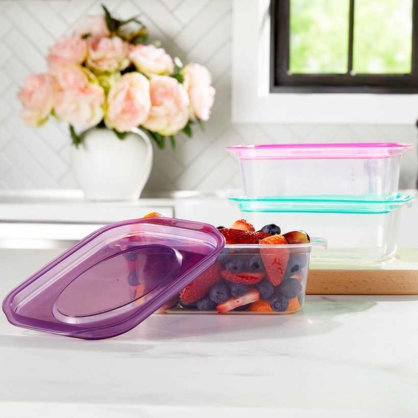 Food Storage Containers with Lids Set of 3 Clear