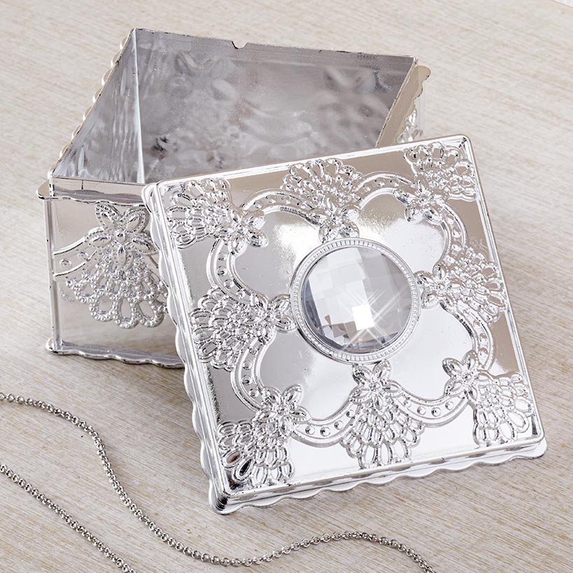 Elegant Small Jewelry Box with Rhinestone