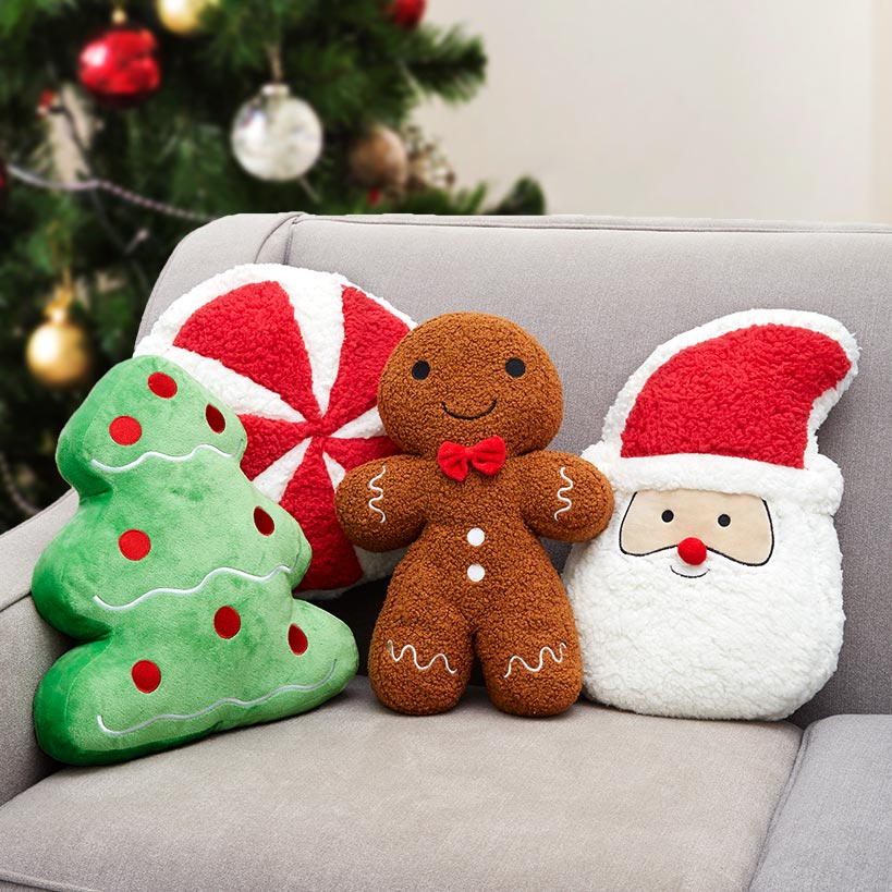 Holiday Character Shaped Decorative Pillow