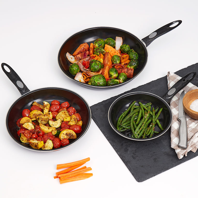 Carbon Steel Nonstick Fry Pans - Set of 3