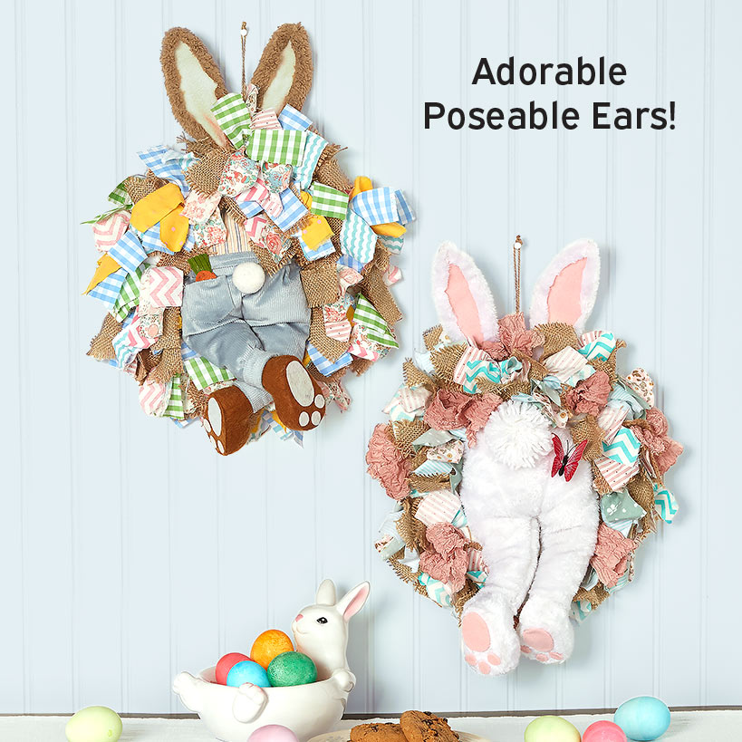 Easter Bunny Butt Wreath - Boy or Girl