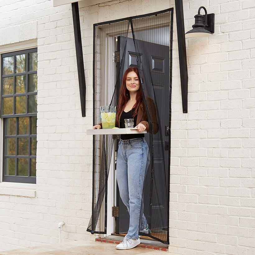 Magnetic Mesh Screen Door Kid and Pet Friendly, Measures 39" X 81"