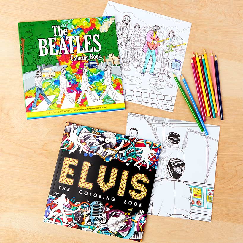 The Beatles or Elvis Adult Coloring Book Relaxation Stress Relief
