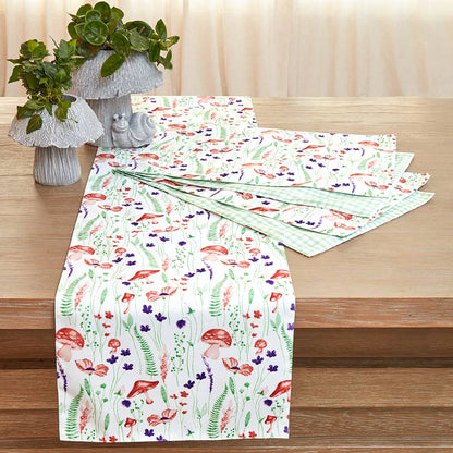 Stella Spring Mushroom Table Runner or Set of 4 Placemats