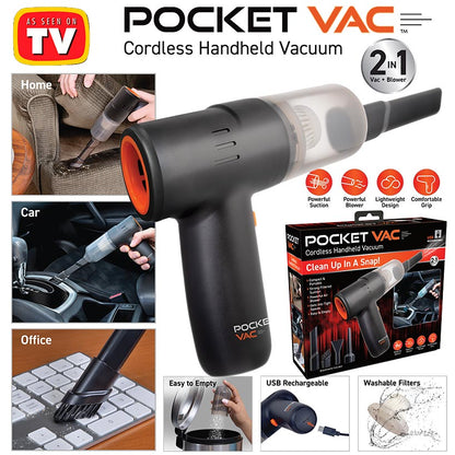 Pocket Vac™ Cordless Portable Handheld Vacuum