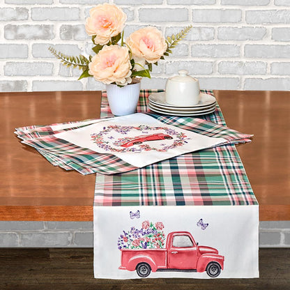 Spring Truck Table Runner or Set of 4 Placemats