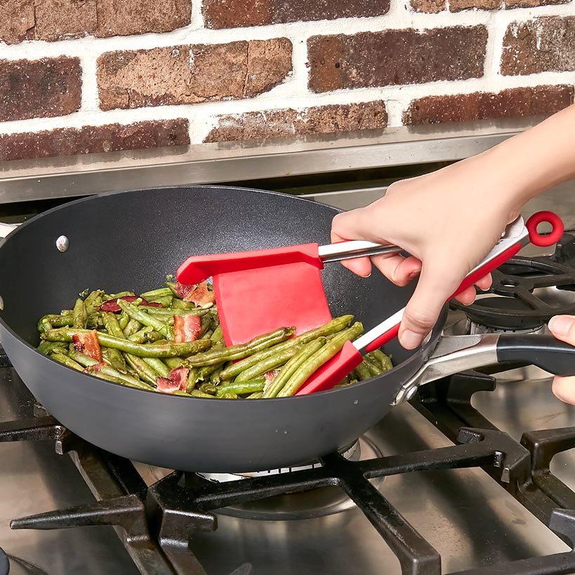 Kitchen 2-in-1 Spatula and Tong - Flip, Grab, and Scoop