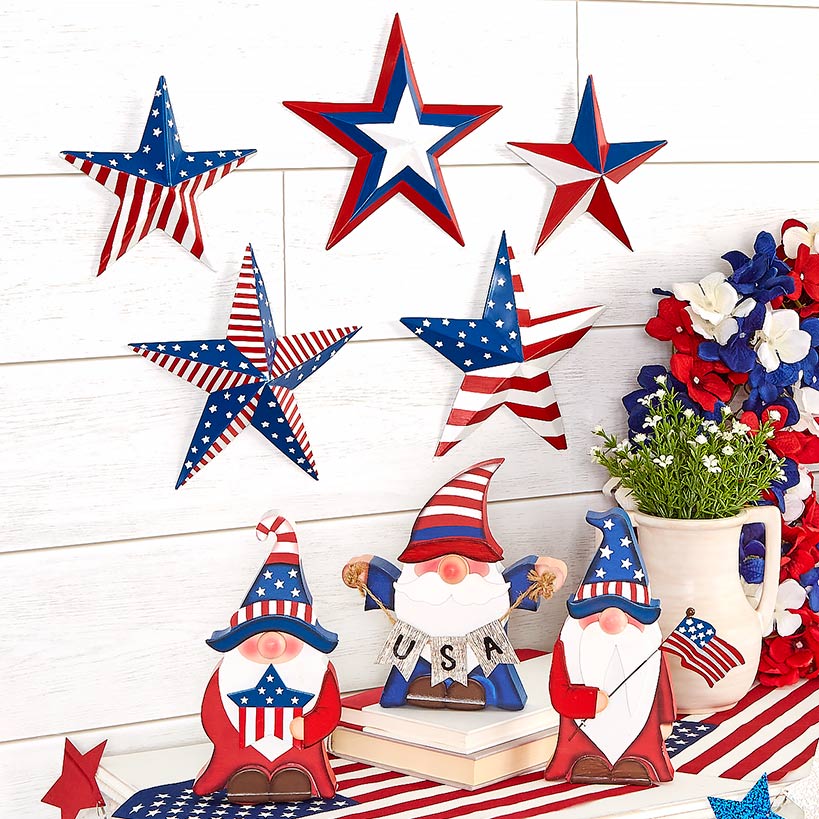 Americana Gnome Stars and Stripes Decor