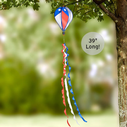 Americana Air Balloon Windsock Red, White, and Blue