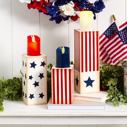 Patriotic LED Candle Set