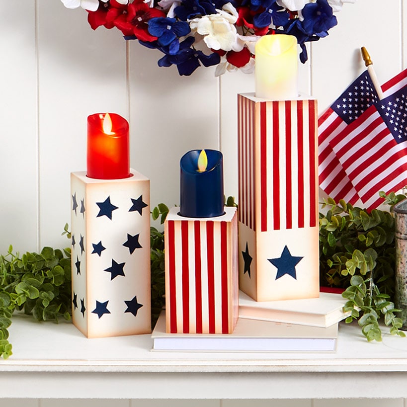 Patriotic LED Candle Set
