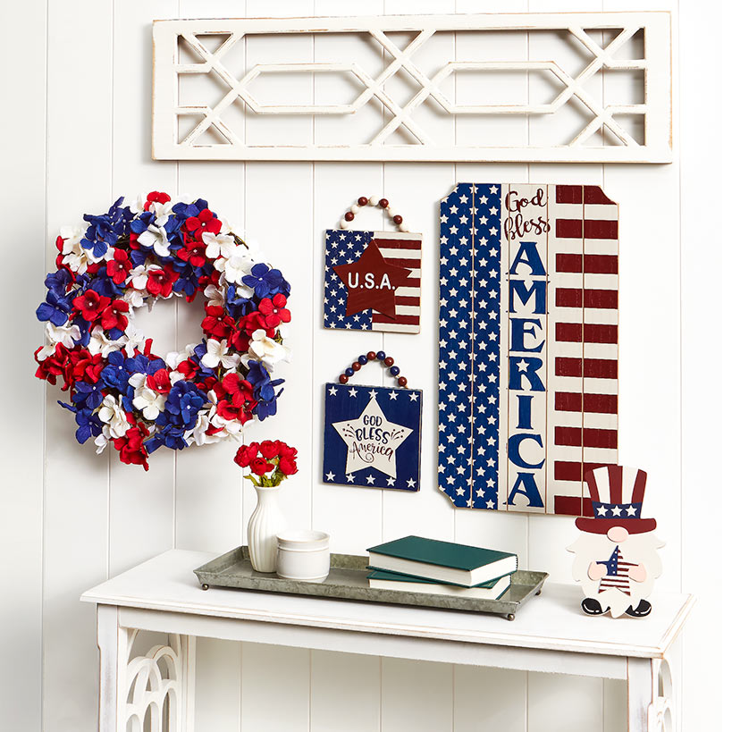 Americana Wall Signs - Americana, Gnome, God Bless America, and USA
