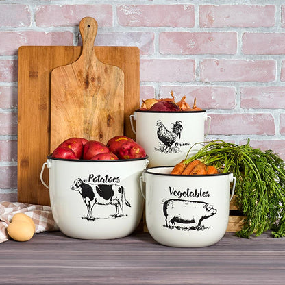 Country Metal Vegetable Bins