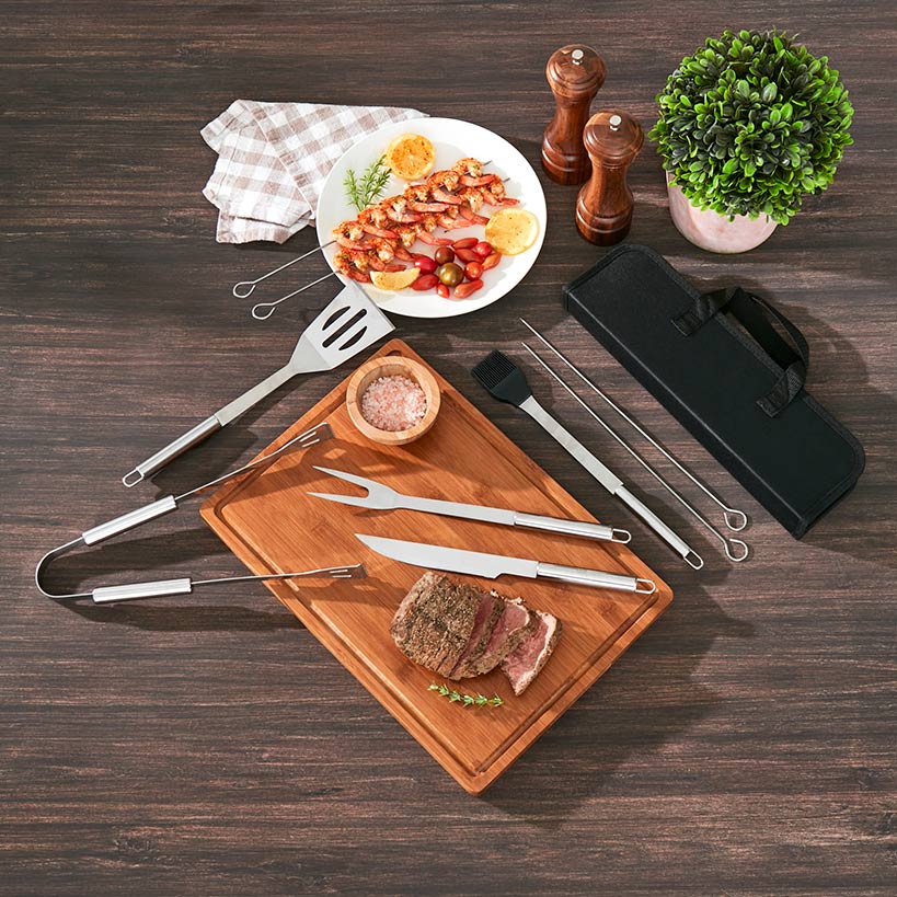 BBQ Grill Tools and Utensil Accessories Kit - 10-Pc.
