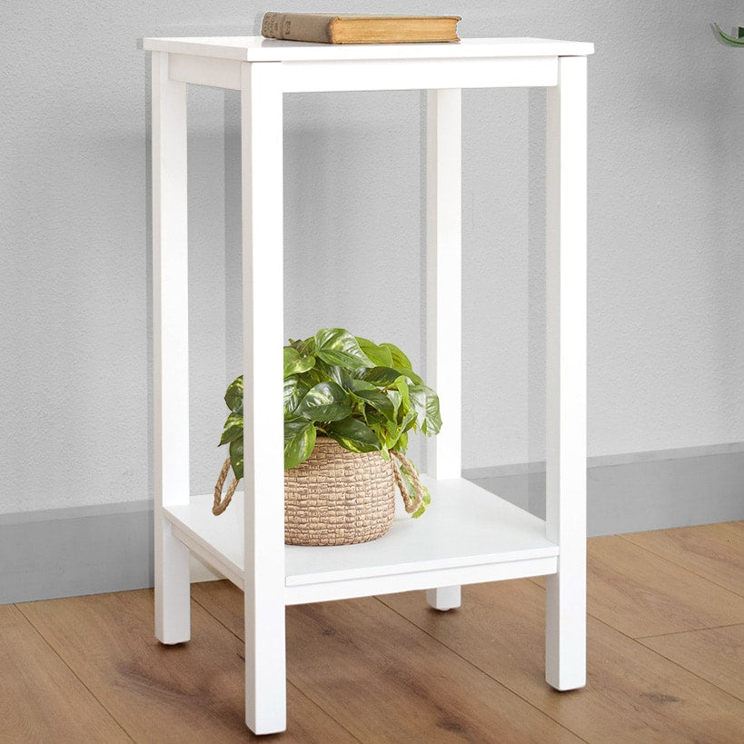 Modern Accent Wooden Side Table - Black, Brown, or White