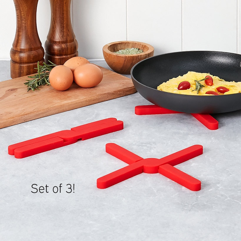 Foldable Silicone Trivet - Set of 3
