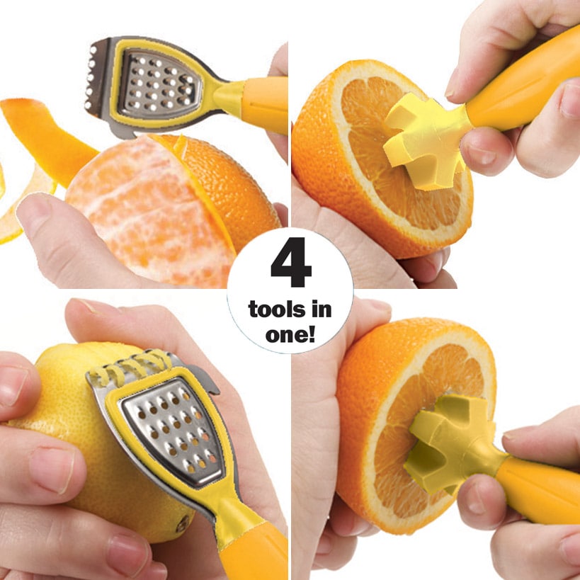 Citrus Kitchen Tool - Zester, Peeler, Garnisher, Reamer