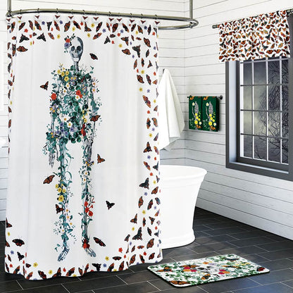 Skeleton with Butterflies Valance or Hooks