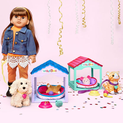 Pet House Play Set For 18" Doll Cat Or Dog