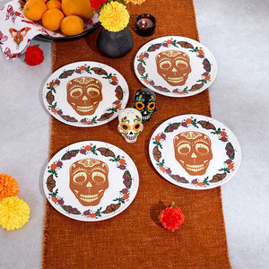 Skull and Butterfly Melamine Appetizer Plates - Set of 4