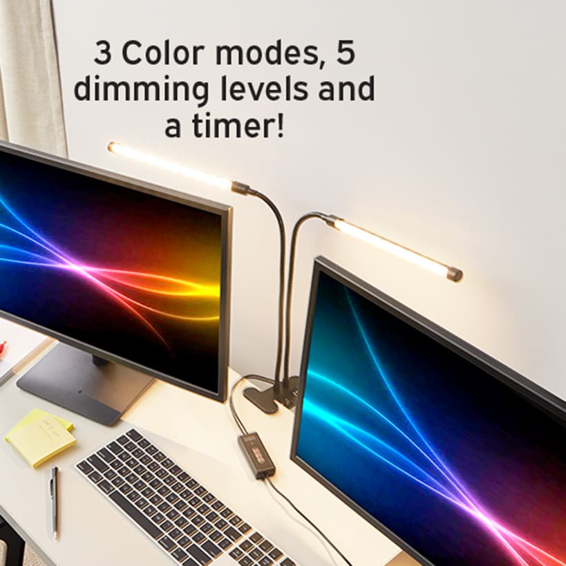 Dual LED Desk Lamp 3 Color Modes, 5 Dimming Levels and Timer