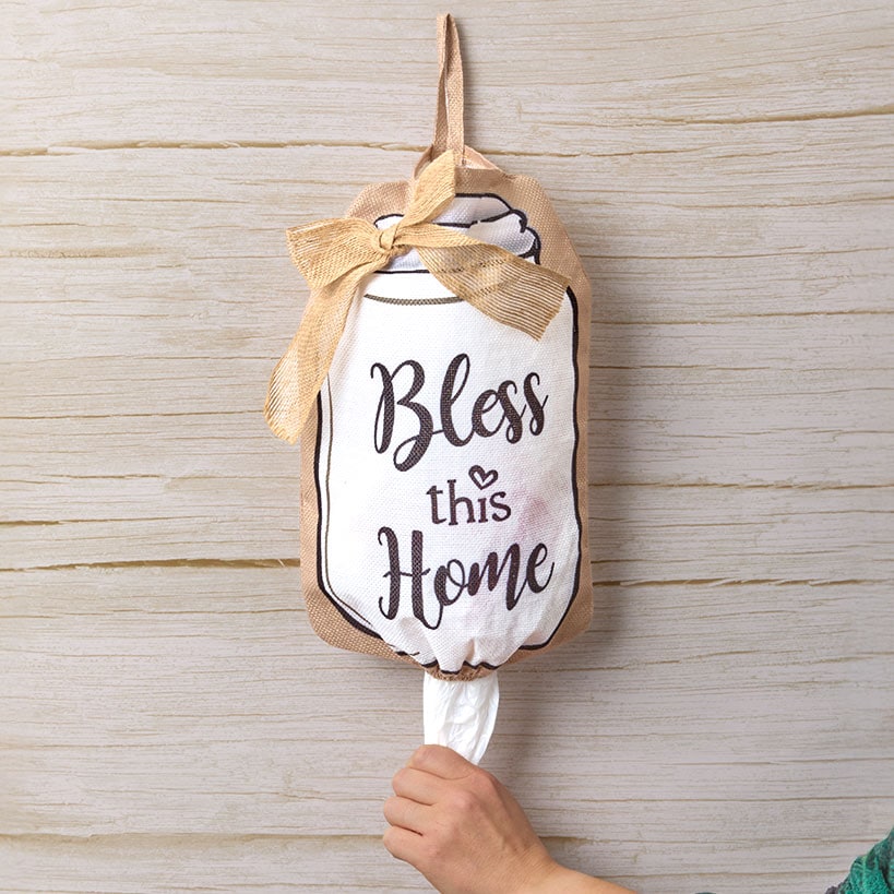 Decorative Grocery Plastic Bag Holder and Organizer - For Kitchen