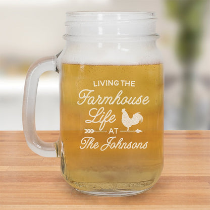 Personalized Farmhouse Mason Jar Mug