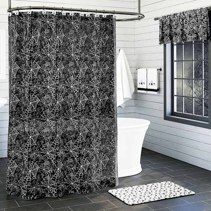 Halloween Bathroom Spider Themed Memory Foam Rug or Shower Curtain