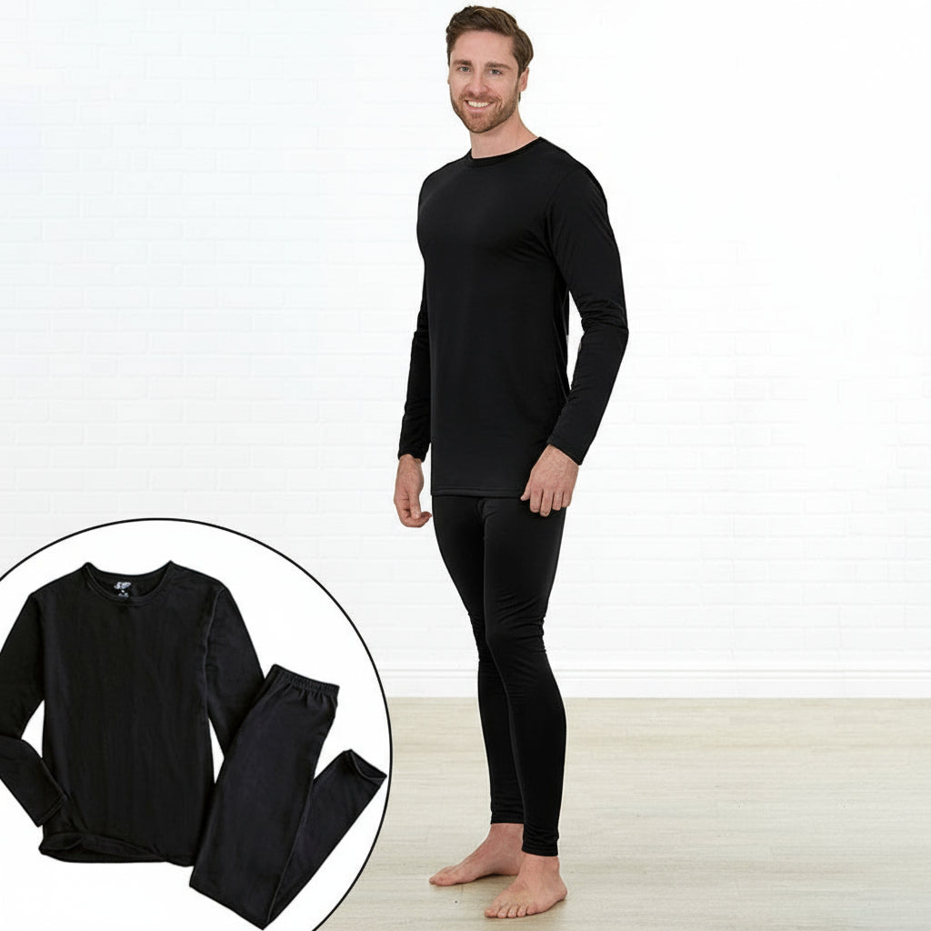Men's Thermal Long Johns Set - Long Sleeve Top and Pants