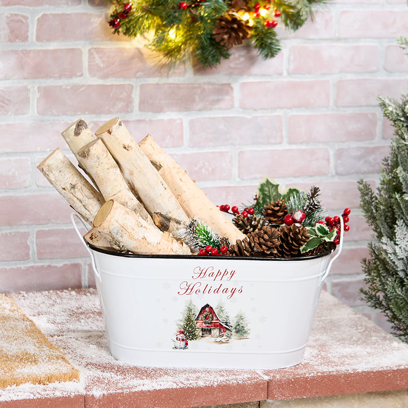 Metal Christmas Storage Bin