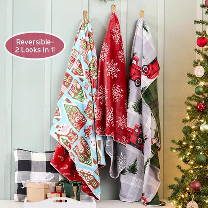Christmas Cheer Reversible Heavyweight Flannel Throws