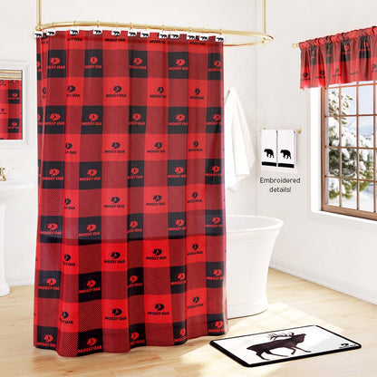 Mossy Oak Buffalo Logo Shower Curtain, Rug, Hand Towels, Valance, Hooks